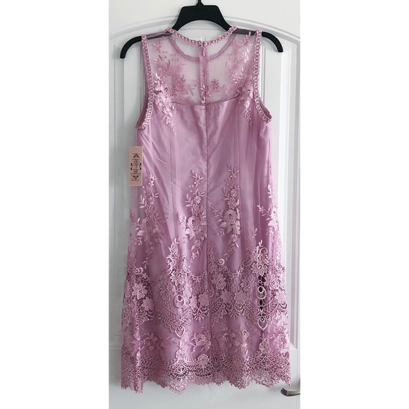 Nanette Lepore Spring Bloom Lace Dress Embroidered Sugar Plum Size 10 NWT $169 - Picture 3 of 10